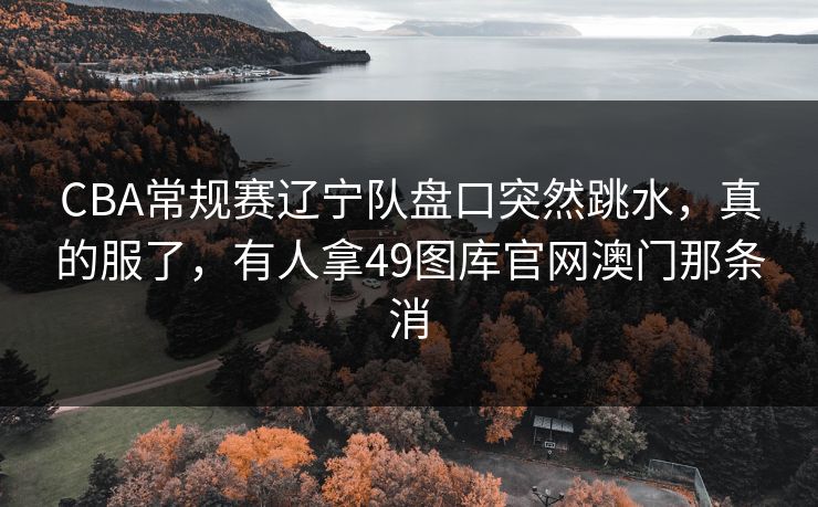 CBA常规赛辽宁队盘口突然跳水，真的服了，有人拿49图库官网澳门那条消