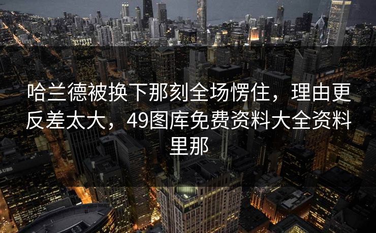 哈兰德被换下那刻全场愣住，理由更反差太大，49图库免费资料大全资料里那