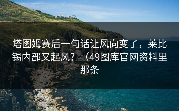 塔图姆赛后一句话让风向变了，莱比锡内部又起风？（49图库官网资料里那条