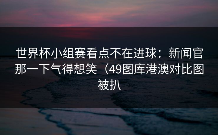 世界杯小组赛看点不在进球：新闻官那一下气得想笑（49图库港澳对比图被扒
